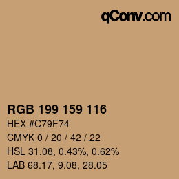 Código de color: RGB 199 159 116 | qconv.com