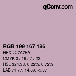 Code couleur: RGB 199 167 186 | qconv.com