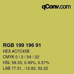 Código de color: RGB 199 196 91 | qconv.com