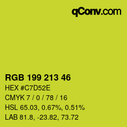 Color code: RGB 199 213 46 | qconv.com