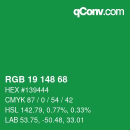 Código de color: RGB 19 148 68 | qconv.com