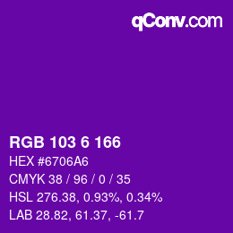 カラーコード: RGB 103 6 166 | qconv.com