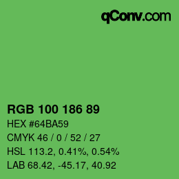 Color code: RGB 100 186 89 | qconv.com