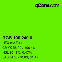 Color code: RGB 100 240 0 | qconv.com