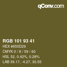 Farbcode: RGB 101 93 41 | qconv.com