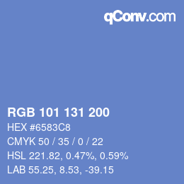 カラーコード: RGB 101 131 200 | qconv.com