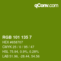 Código de color: RGB 101 135 7 | qconv.com