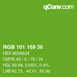 Código de color: RGB 101 169 36 | qconv.com