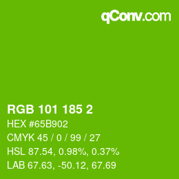 カラーコード: RGB 101 185 2 | qconv.com