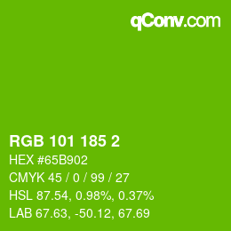 カラーコード: RGB 101 185 2 | qconv.com