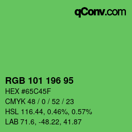 Farbcode: RGB 101 196 95 | qconv.com