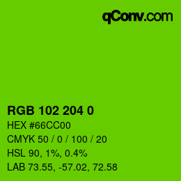 Farbcode: RGB 102 204 0 | qconv.com