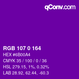 Code couleur: RGB 107 0 164 | qconv.com