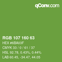 Código de color: RGB 107 160 63 | qconv.com