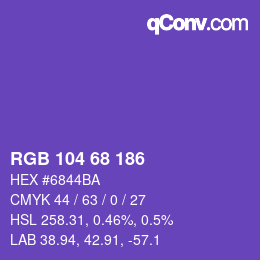 Color code: RGB 104 68 186 | qconv.com