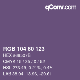 カラーコード: RGB 104 80 123 | qconv.com