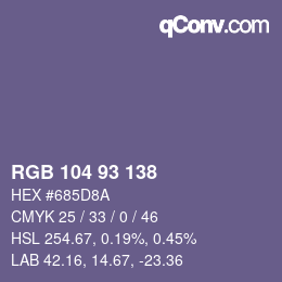 Farbcode: RGB 104 93 138 | qconv.com