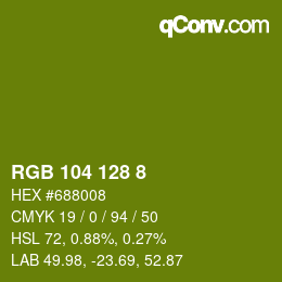 カラーコード: RGB 104 128 8 | qconv.com