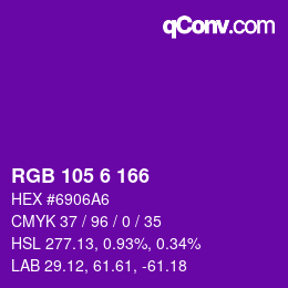 Code couleur: RGB 105 6 166 | qconv.com