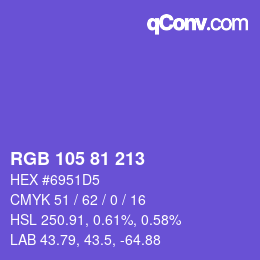 Color code: RGB 105 81 213 | qconv.com