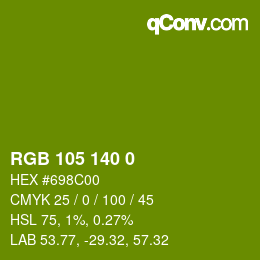 Color code: RGB 105 140 0 | qconv.com