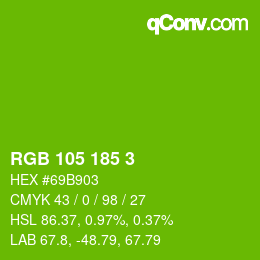 Código de color: RGB 105 185 3 | qconv.com