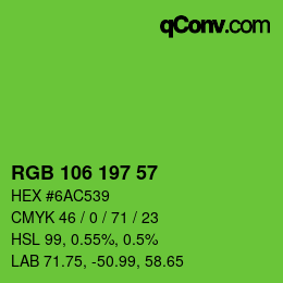 Código de color: RGB 106 197 57 | qconv.com