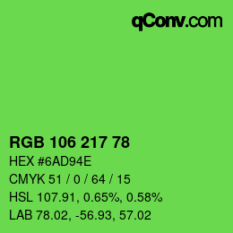 Code couleur: RGB 106 217 78 | qconv.com