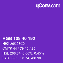 カラーコード: RGB 108 40 192 | qconv.com