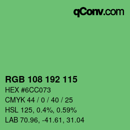 Color code: RGB 108 192 115 | qconv.com