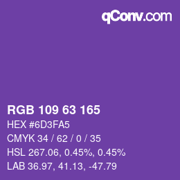 Código de color: RGB 109 63 165 | qconv.com