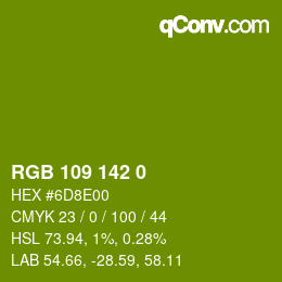 Color code: RGB 109 142 0 | qconv.com