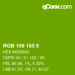 Farbcode: RGB 109 165 0 | qconv.com