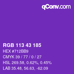 カラーコード: RGB 113 43 185 | qconv.com