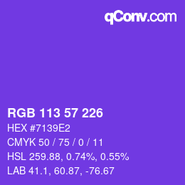 Código de color: RGB 113 57 226 | qconv.com