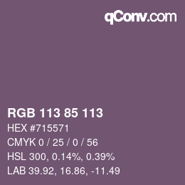 Code couleur: RGB 113 85 113 | qconv.com