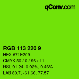 Code couleur: RGB 113 226 9 | qconv.com