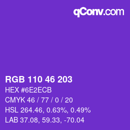 Código de color: RGB 110 46 203 | qconv.com