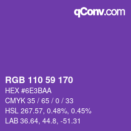 Farbcode: RGB 110 59 170 | qconv.com