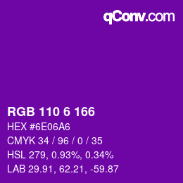 Código de color: RGB 110 6 166 | qconv.com