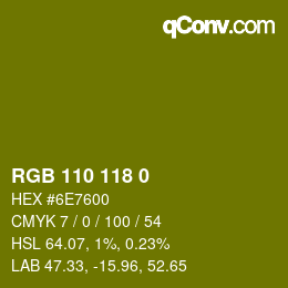 Código de color: RGB 110 118 0 | qconv.com