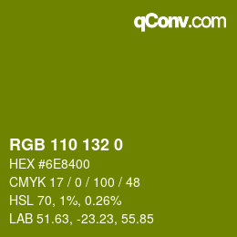 カラーコード: RGB 110 132 0 | qconv.com