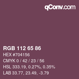 Color code: RGB 112 65 86 | qconv.com