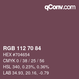 Color code: RGB 112 70 84 | qconv.com