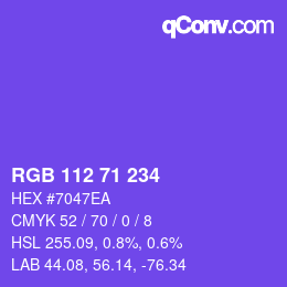 カラーコード: RGB 112 71 234 | qconv.com