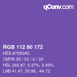 Code couleur: RGB 112 80 172 | qconv.com