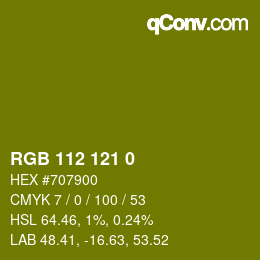 カラーコード: RGB 112 121 0 | qconv.com