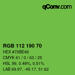 Code couleur: RGB 112 190 70 | qconv.com