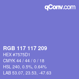 Code couleur: RGB 117 117 209 | qconv.com