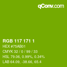 Código de color: RGB 117 171 1 | qconv.com